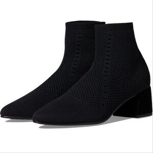 EILEEN FISHER Honey Stretch Knit Socks Booties Size 5 Black Block Heel NEW $235